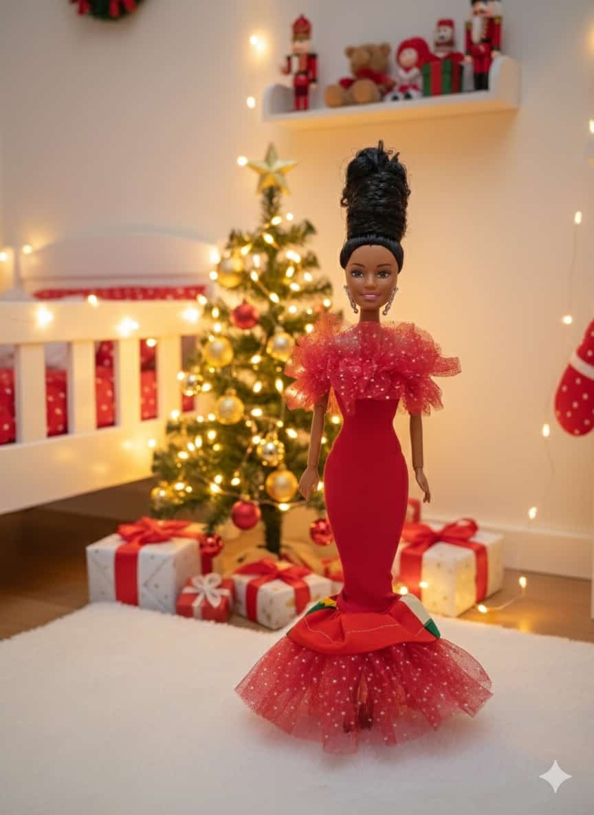 🎄 Poupée Élégance de Noël – Édition Spéciale
