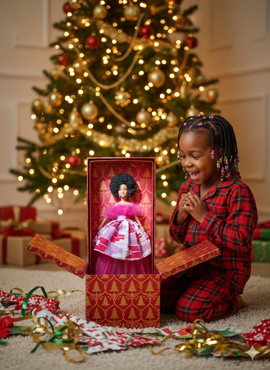 Poupée Rose Élégance – Édition Spéciale Noël