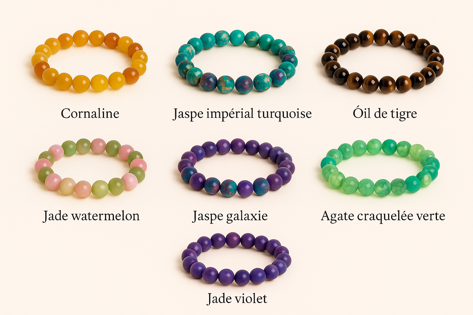Bracelet perlé – 7 coloris au choix